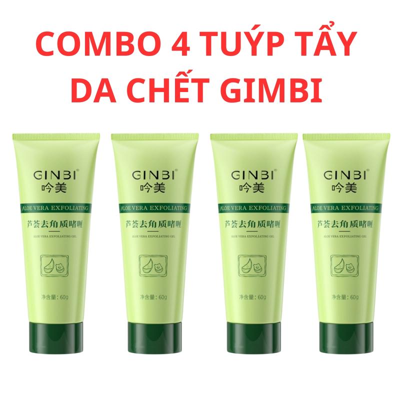 (COMBO 4 TUÝP)Tẩy Tế Bào Chết GINBI 100g Chiết Xuất Nha Đam Tươi, Tẩy Da Chết Tẩy Sạch Da Dưỡng Ẩm Trắng Da-LUTAMALY Skincare Cho Bé Nữ,Nam
