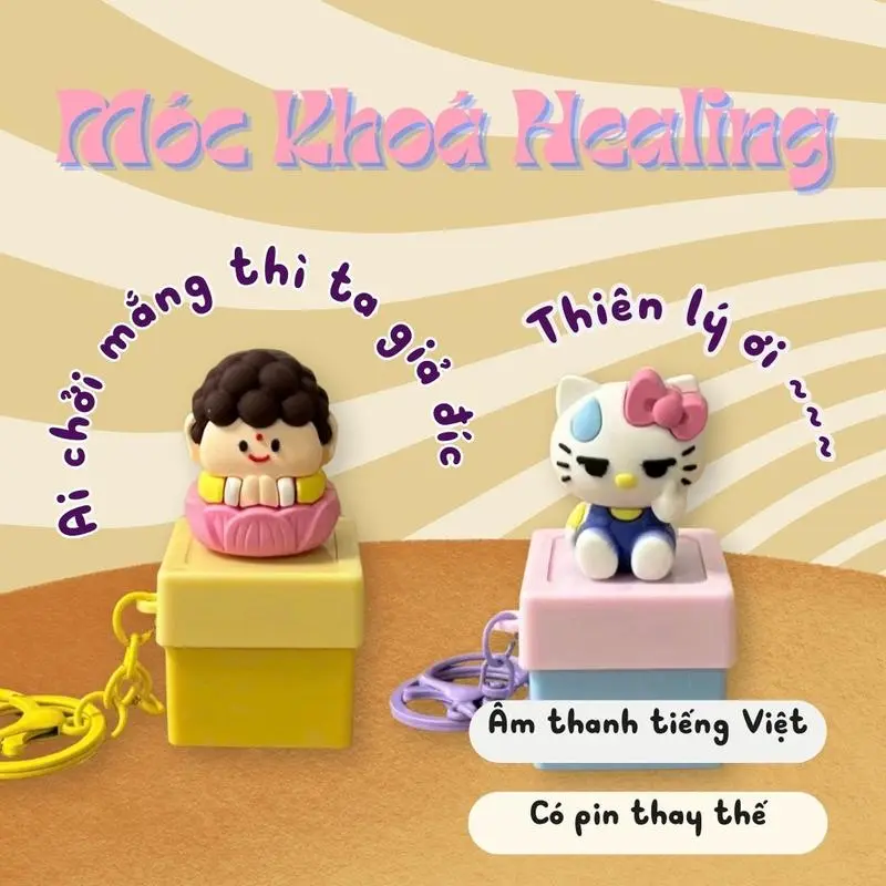 Phím âm thanh Giải Tỏa Căng Thẳng Moo, Móc chìa khóa âm thanh, Cá bằng gỗ điện tử, Mặt dây chuyền chìa khóa giảm nhẹ ánh sáng nhấn