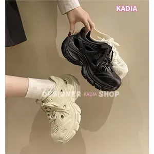 [KADIA]Sepatu Sneakers Wanita Korea Terbaru Tebal Tinggi Sepatu Perempuan Olahraga Ringan Empuk