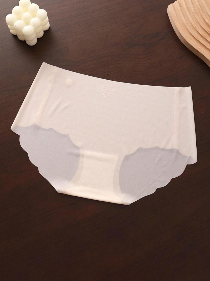Product Introduction of Women's Solid Color  Seamless Ice Silk Brief, Soft Comfy Breathable Knicker for Daily Wear, Underwear for All Seasons 2