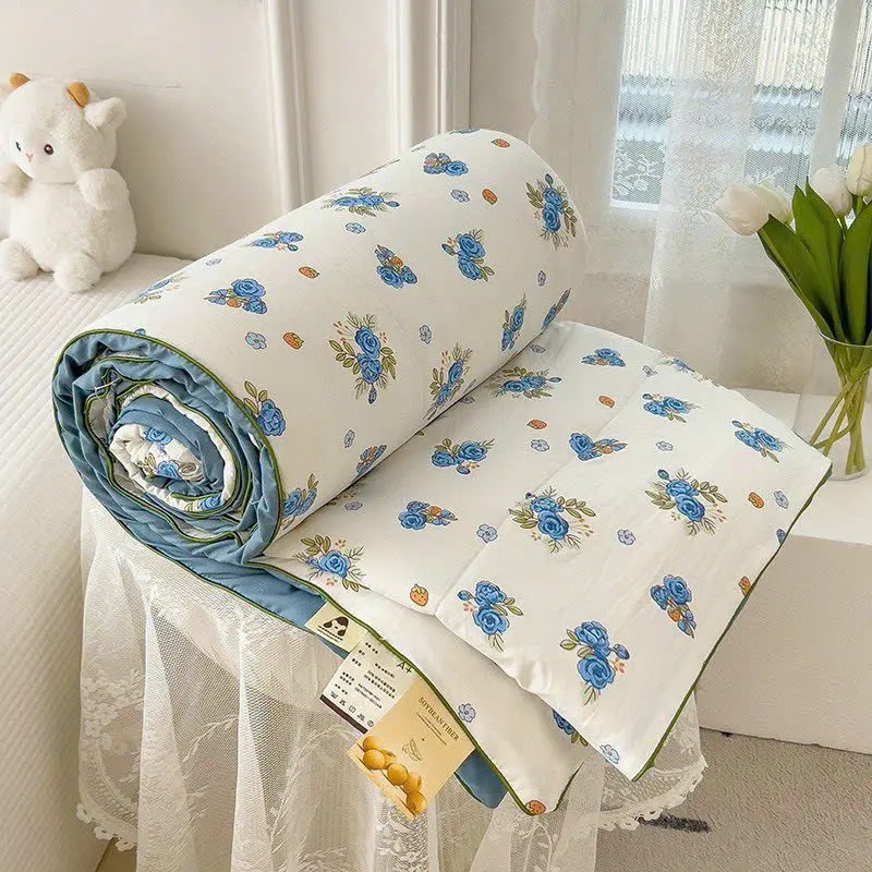 Chăn hè Cotton đũi xơ đậu nành TOMBOY BEDDING chất vải mỏng , thoáng mát, chăn văn phòng dùng 4 mùa, kích thước 2mx2m3