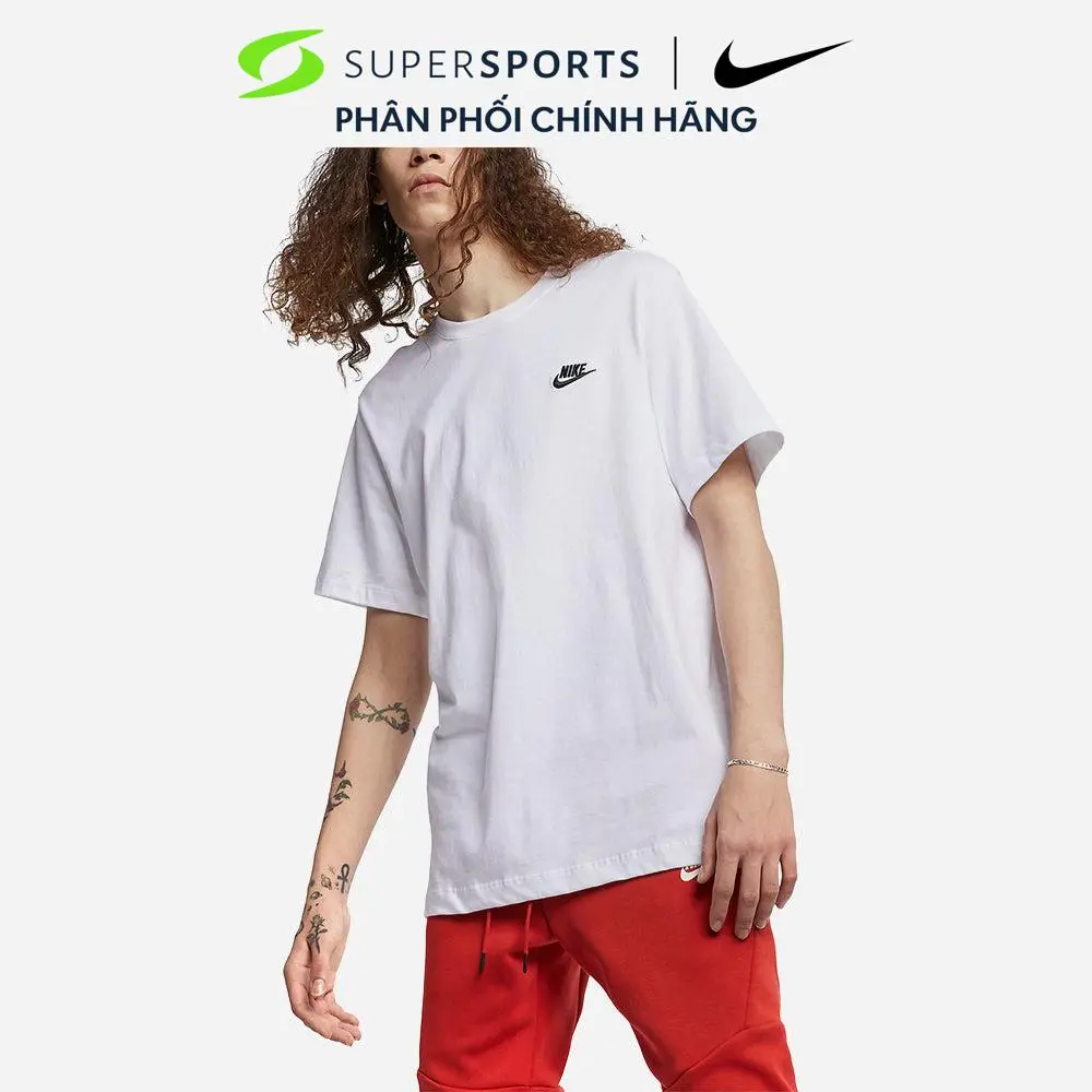 Áo Thun Nam Nike Club Essential Embroidered - Trắng - AR4999-101