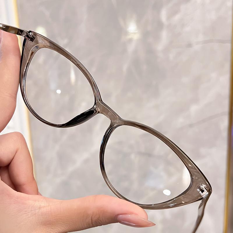 Mắt kính giả cận mắt mèo AH1953 thời trang hot trend gọng bản lề kim loại 5025 6