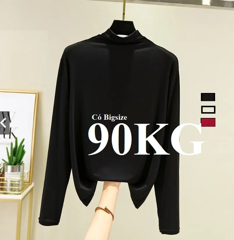 Áo Giữ Nhiệt Nữ Bigsize 90KG, Vải thun cotton cao cấp dày đẹp, đẳng cấp, ấm áp cơ thể mà lại không bí mồ hôi, tôi thực sự ưng ý sp này!.