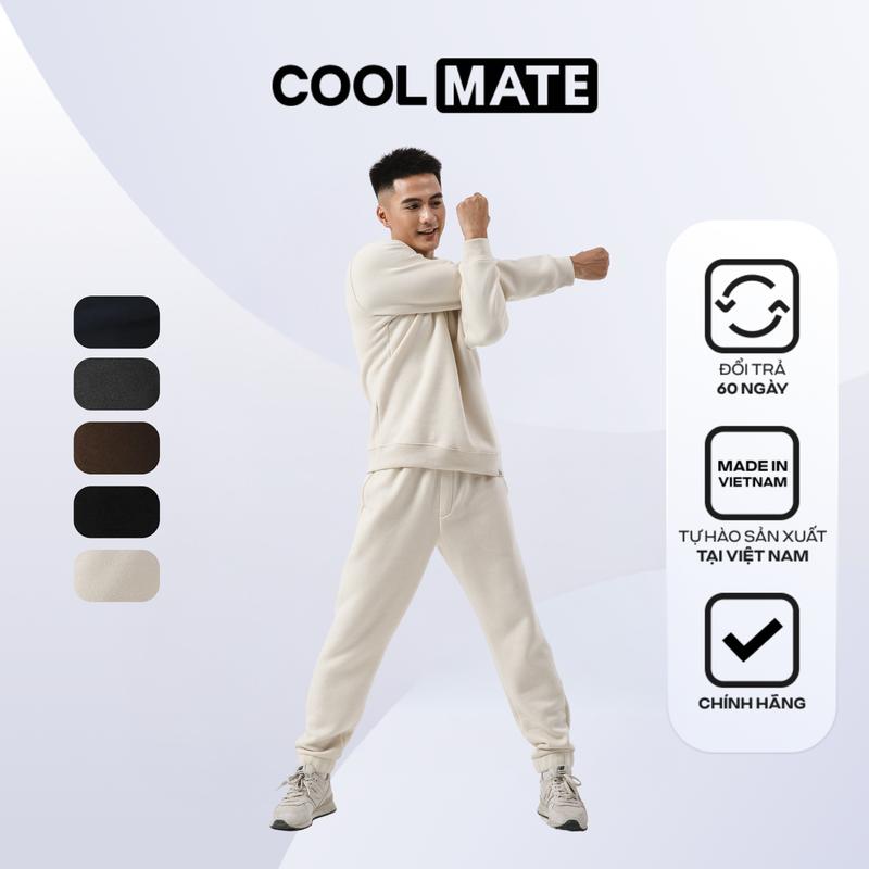 Combo Áo Sweater Fleece + Quần Jogger Pants Fleece Giữ ấm - Coolmate