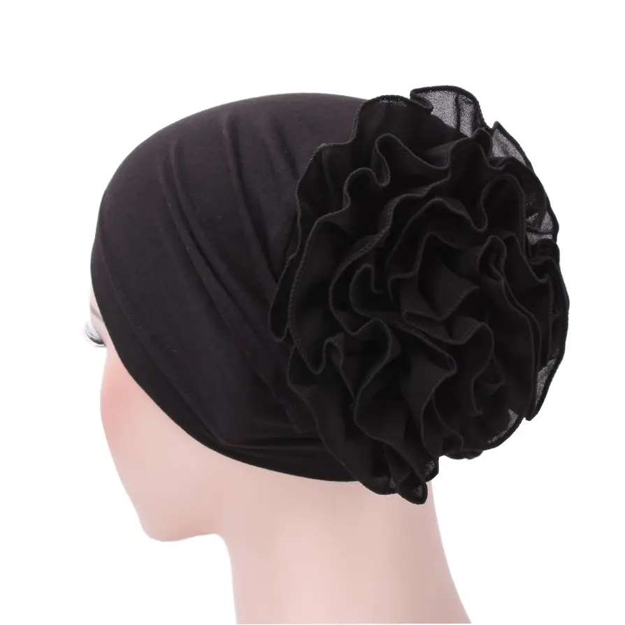 New Pashmina Hijab Muslim Turban Hijab Stretchy Fashion Chiffon Large Flower Hat Turban