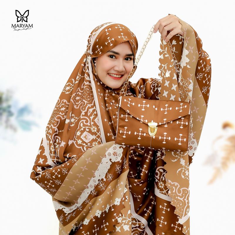 FREE SEJADAH > MTP 06 - Mukena Dewasa Daily 2in1 Ghania Series | Mukena Premium 2 in 1 Luxury Jumbo | Mukena Mewah + Tas Mewah Atasan Bawahan Motif  Muslim  Cantik  Lembut  Tebal Panjang Silk Traveling Tanggung Variasi Maxmara 8