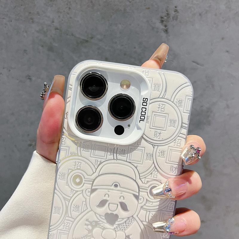 Product Introduction of God of Wealth Congratulations on New Year's Delivery Phone Case For iPhone 16 15 14 13 12 11 Plus Pro Max XR X XS 7 8 IMD Shockproof Cover 4