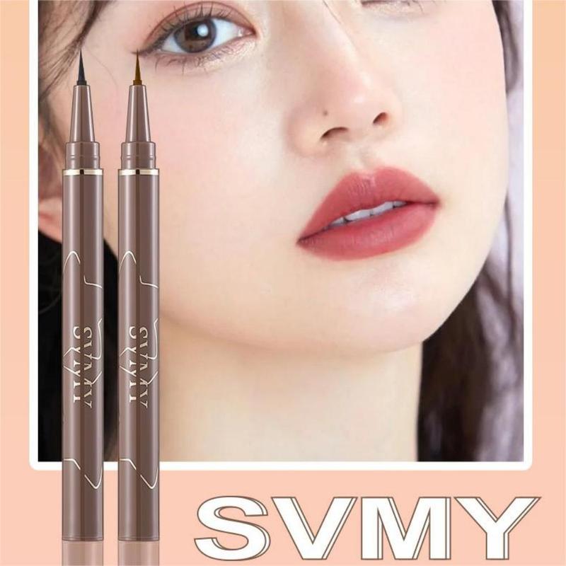Bút Kẻ Mắt Siêu Mịn, SVMY, Không Thấm Nước Và Mồ Hôi, Bền, Không Nở, Không Dễ Khử Màu, Màu Đen Ngầu Tự Nhiên, Trang Điểm Lâu Trôi, Thích Hợp Cho Người Mới Bắt Đầu, Lý Tưởng Để Sử Dụng Cho Người Mới Bắt Đầu, Bút Kẻ Mắt 6
