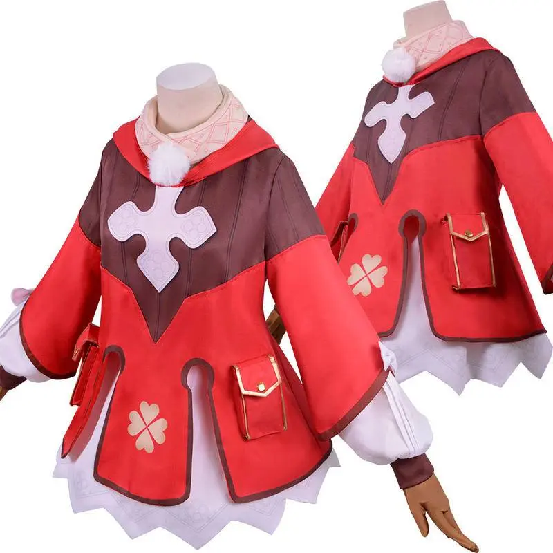 Wetrose Genshin Impact Klee Cosplay Wanita Women Costume Kostum Full Set, Klee Wig 5