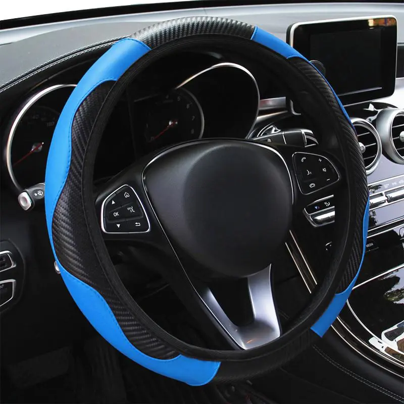 Car Steering Wheel Cover, Non-slip PU Leather Steering Wheel Protector, Universal Car Steering Wheel Cover for Men & Women, Car Decorative Accessories, Automotive