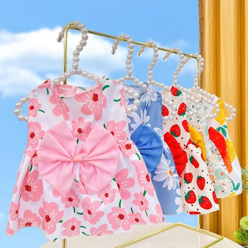 Product Introduction of Floral Dog Princess Dress Cute Puppy Cat Skirt Summer Pet Clothes 12