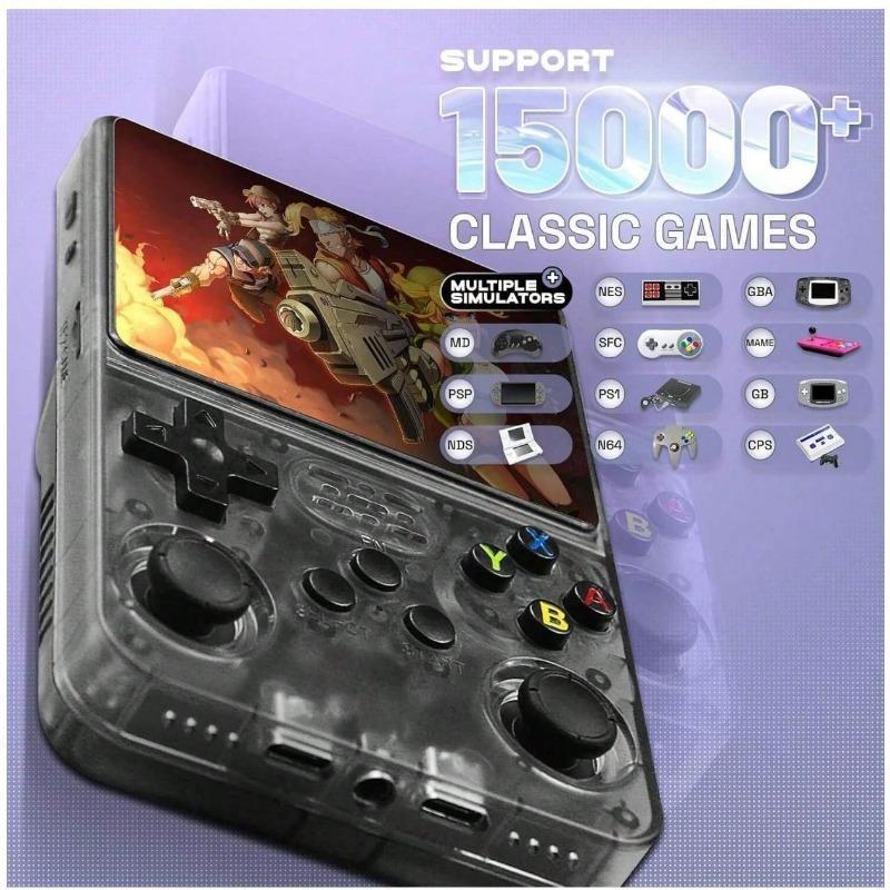 VELEC R36S Handheld Retro Game Console with 64G Built-in 15000+ Games,Emu ELEC system,3.5 in IPS Screen Built in 3000mAH Battery TF Card Preinstalled Gamess  #springtok 2