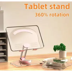 Stand Tablet 360 Derajat Adjustable Holder HP iPad Stand Meja Transparan Anti Slip Universal