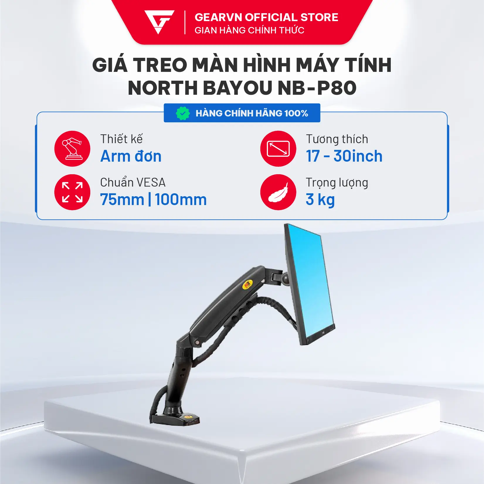 Giá treo màn hình máy tính North Bayou NB-P80 (Mã mới thay thế F80)