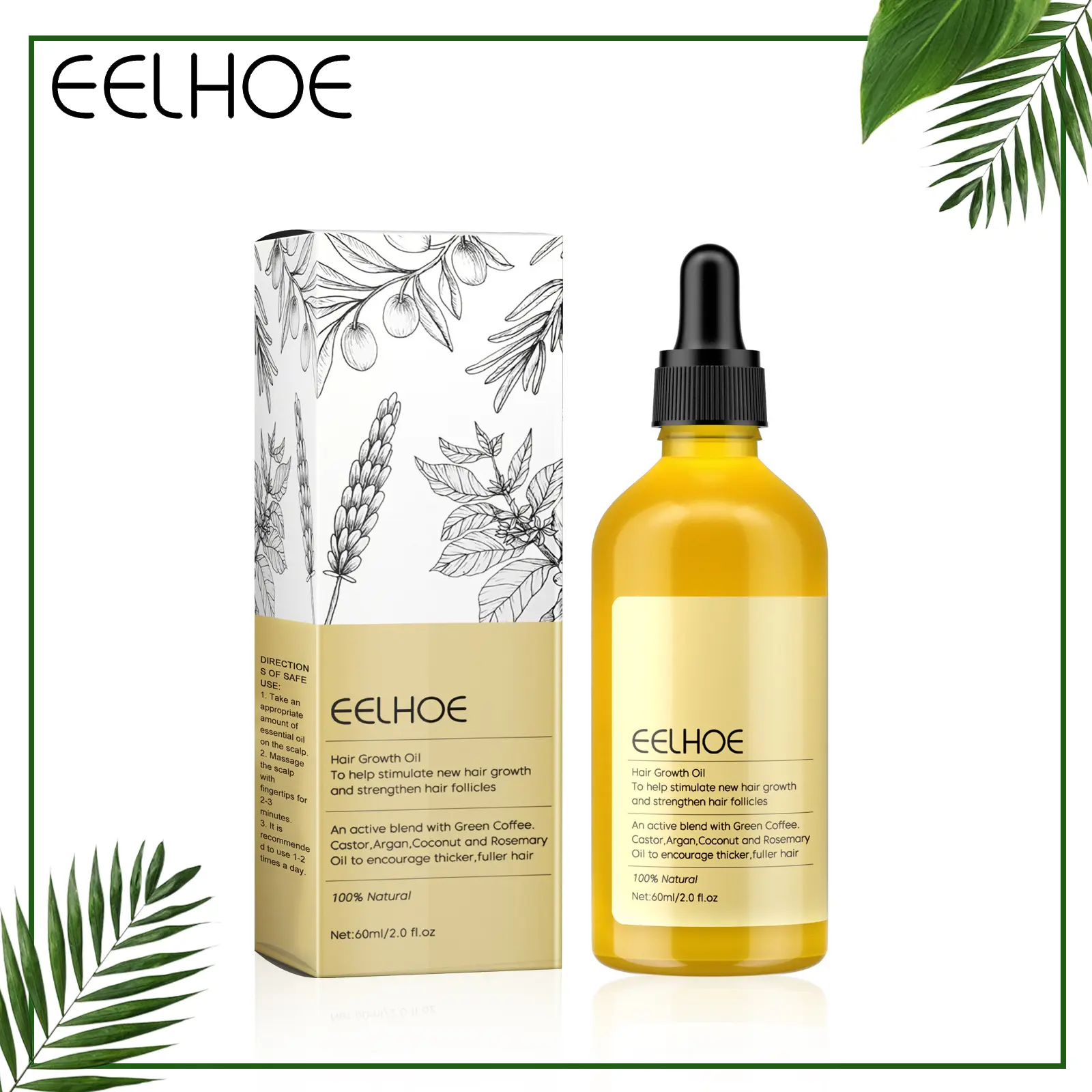 [Hot Sale]Eelhoe Natural Hair Growth Oil Anti Hair Loss Rosemary Hair Regrowth Essential Oil Treatment Dry Damaged Scalp Rosemary Dense Hair Essence Oil Prevent Frizzy Nourish Fast Hair Growth Moisturize Smoothing Serum Hair Care Product