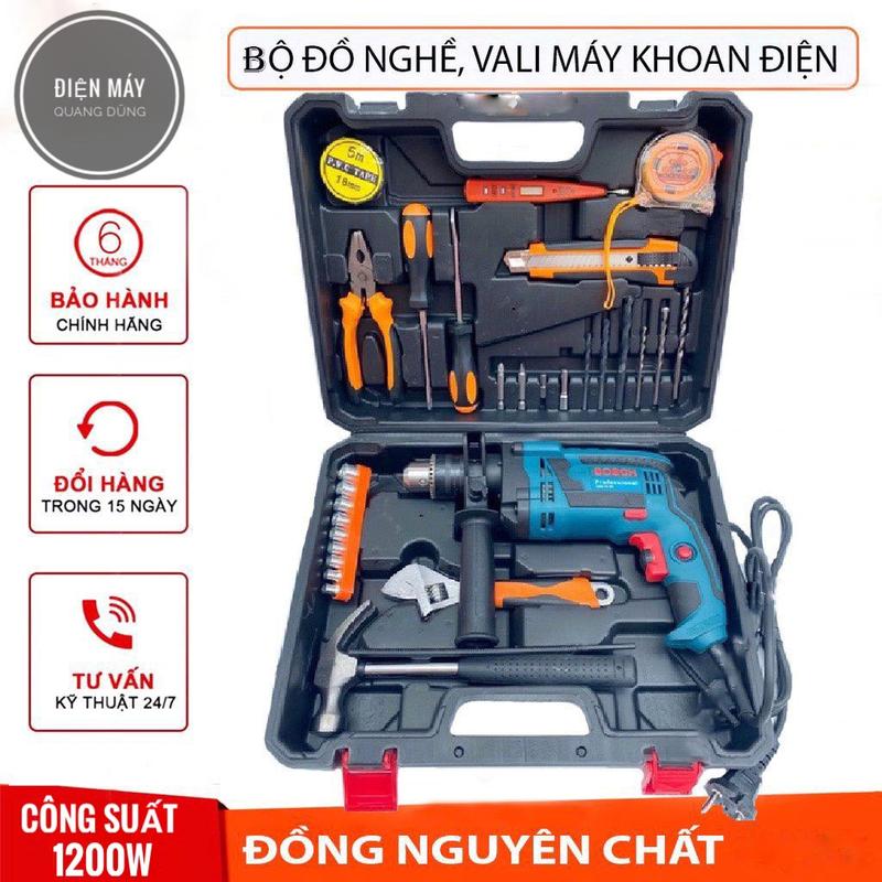 Máy khoan điện Bosh 13ly GSB 13RE 1200w khoan tường, sắt, gỗ, bắt vít, bắn tôn...động cơ dây đồng HÀNG LOẠI 1
