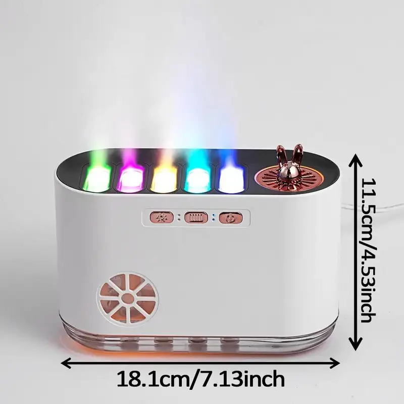 700ml RGB Color Changing Music Sync Humidifier, USB Powered Home Humidifier with Aroma Grid, Mini Humidifier for Bedroom, Gaming Room, Living Room, Essential Diffuser 1