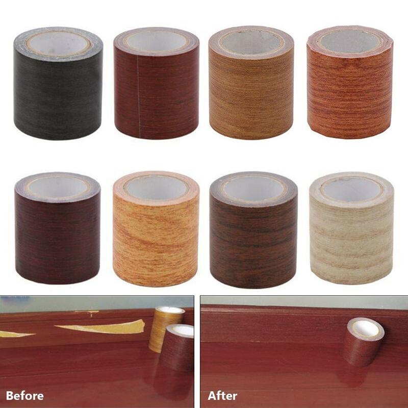 1Roll 5M Realistic Wood Grain Repair Adhensive Duct Tape Floor Furniture Renovation Skirting Line Sticker Home Decoration 1