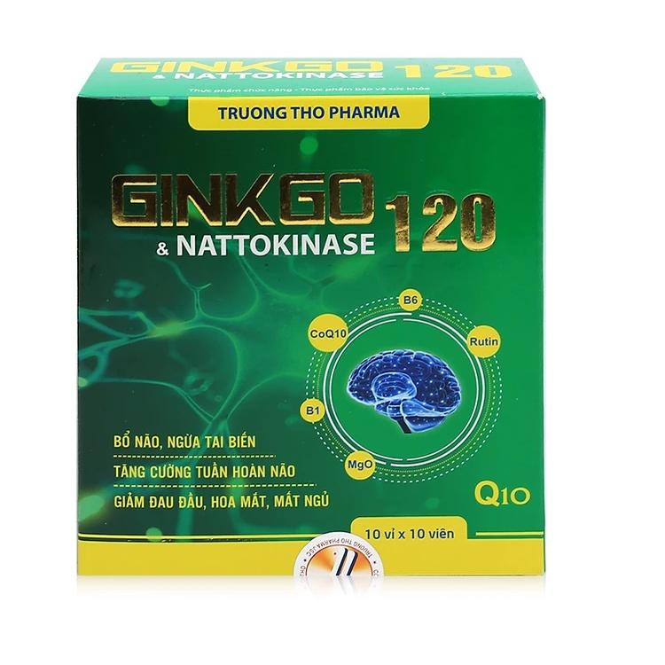 [Combo 4 Hộp] Viên Uống Tuần Hoàn Não Ginkgo Nattokinase 120 Hộp 100 Viên Tặng Hộp Nhỏ 30 Viên