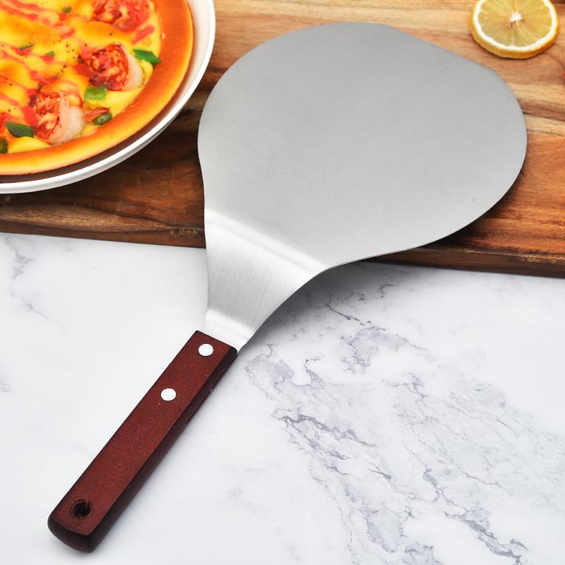Xẻng Xúc Pizza, Chống Bỏng, Cán Gỗ, Hình Tròn, Làm Bằng Thép Không Gỉ, Phụ Kiện Làm Bánh Nhà Bếp, Dụng Cụ Làm Bánh, Xẻng Xúc Pizza 1