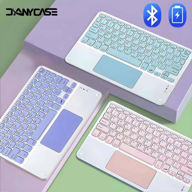 Bàn phím cảm ứng không dây có thể sạc lại phổ quát, Keycap vuông, Bluetooth , Á