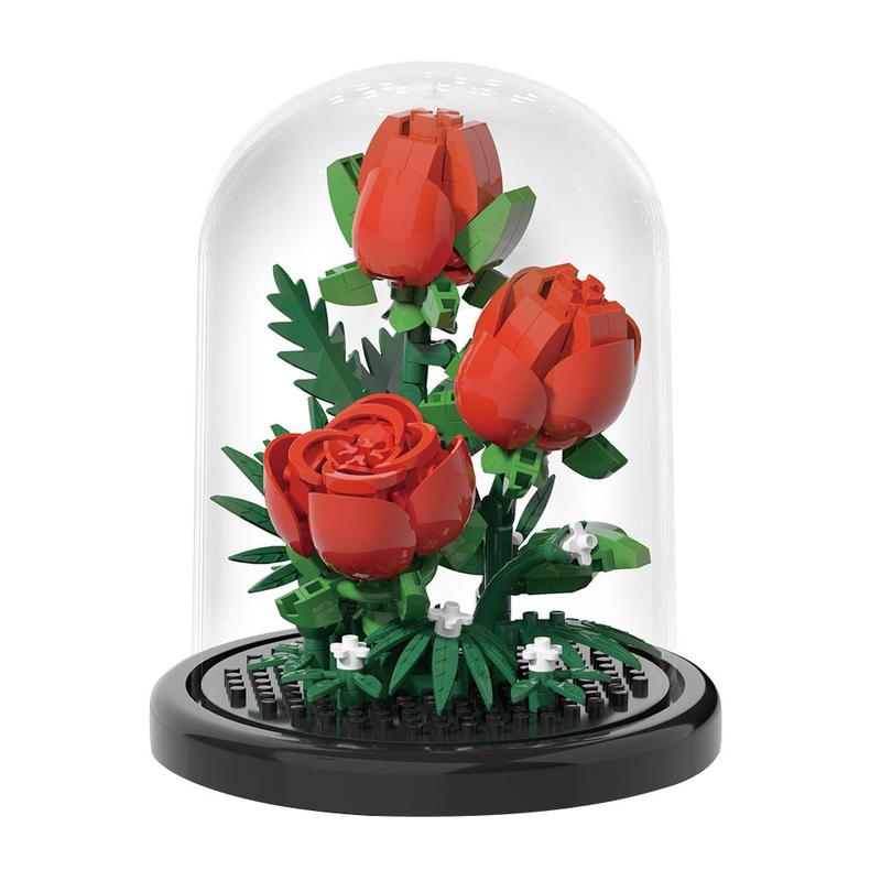 Product Introduction of 1 Set Plastic Building Blocks Flower Box Immortal Flowers Blocks Assembly Simulated Compatible F1N6 20