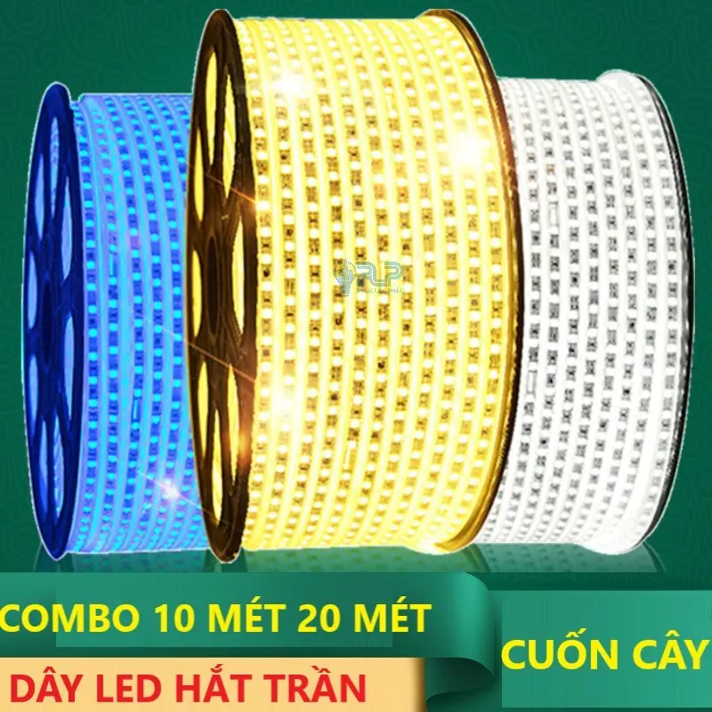 COMBO 10 Mét 20 Mét Dây LED 2 Hàng  120 LED Hắt Trần Gỗ , Thạch Cao , Quấn Cây, Trang Trí  KÈM NGUỒN