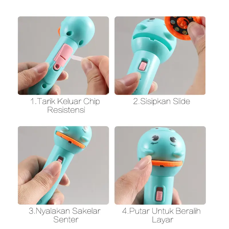 Mainan Anak Senter Proyektor 3 Piringan / Fun Flashlight / Mainan Proyektor Gambar / Mainan Edukasi 3