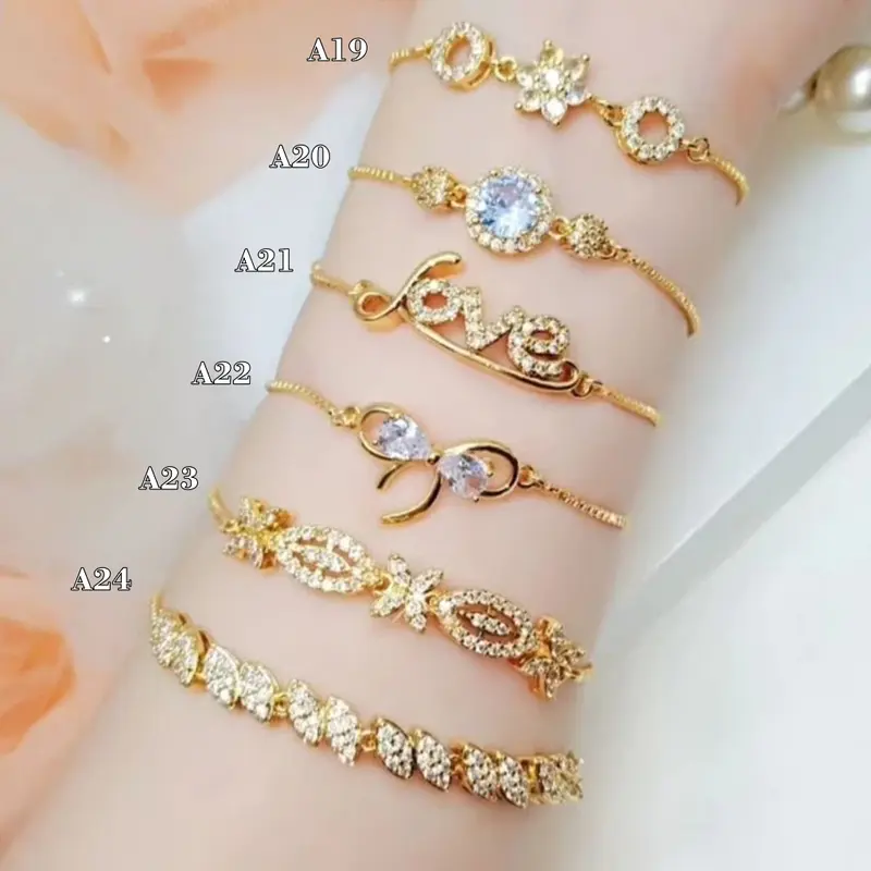 Gelang Bangle Soliter Helai Mata Kota Timbul Terbaru Perhiasan