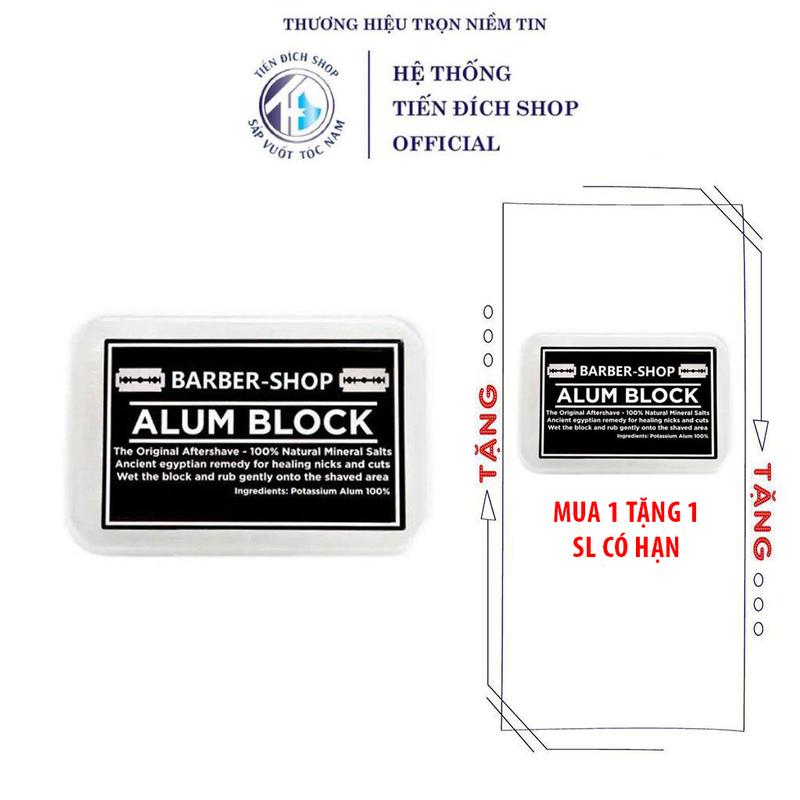 [MUA 1 Phèn TẶNG 1] Phèn nhôm Barber-shop Alum Block 100g cho da sau cạo râu | Tiến Đích Shop Mall