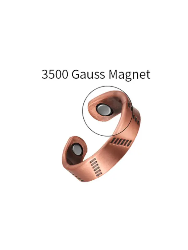 Men's Simple Plain Magnetic Cuff Ring,  Adjustable Copper Thumb Ring for Daily Wear, Trendy All-match & Exquisite Jewelry for Birthday Gift 3