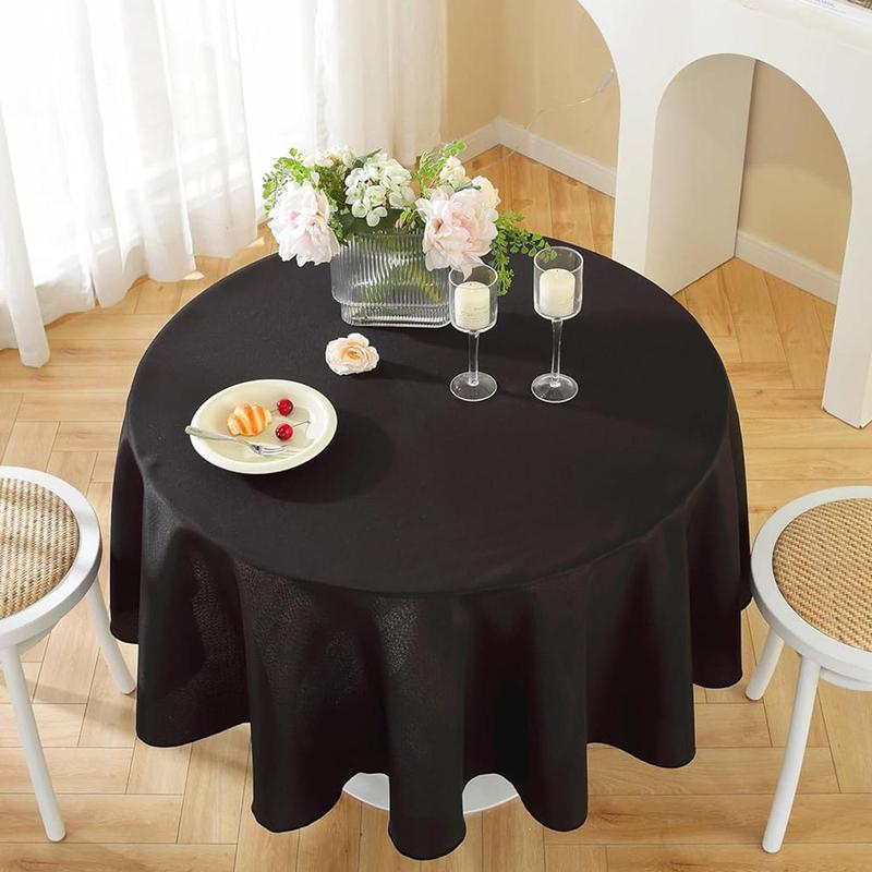 Solid Color Round Tablecloth, Waterproof & Stain-proof Tablecloth, Durable Tablecloth for Dining Room, Party & Wedding 5