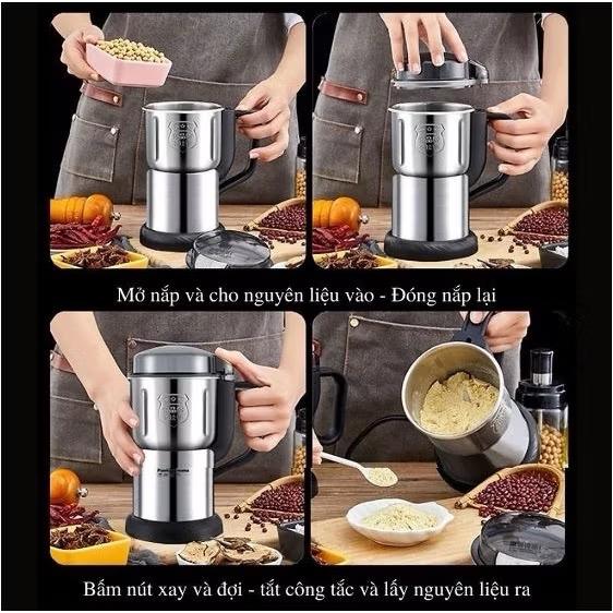 Máy xay hạt ngũ cốc khô, máy xay gia vị tiêu ớt bảo hành 1 đổi 1.