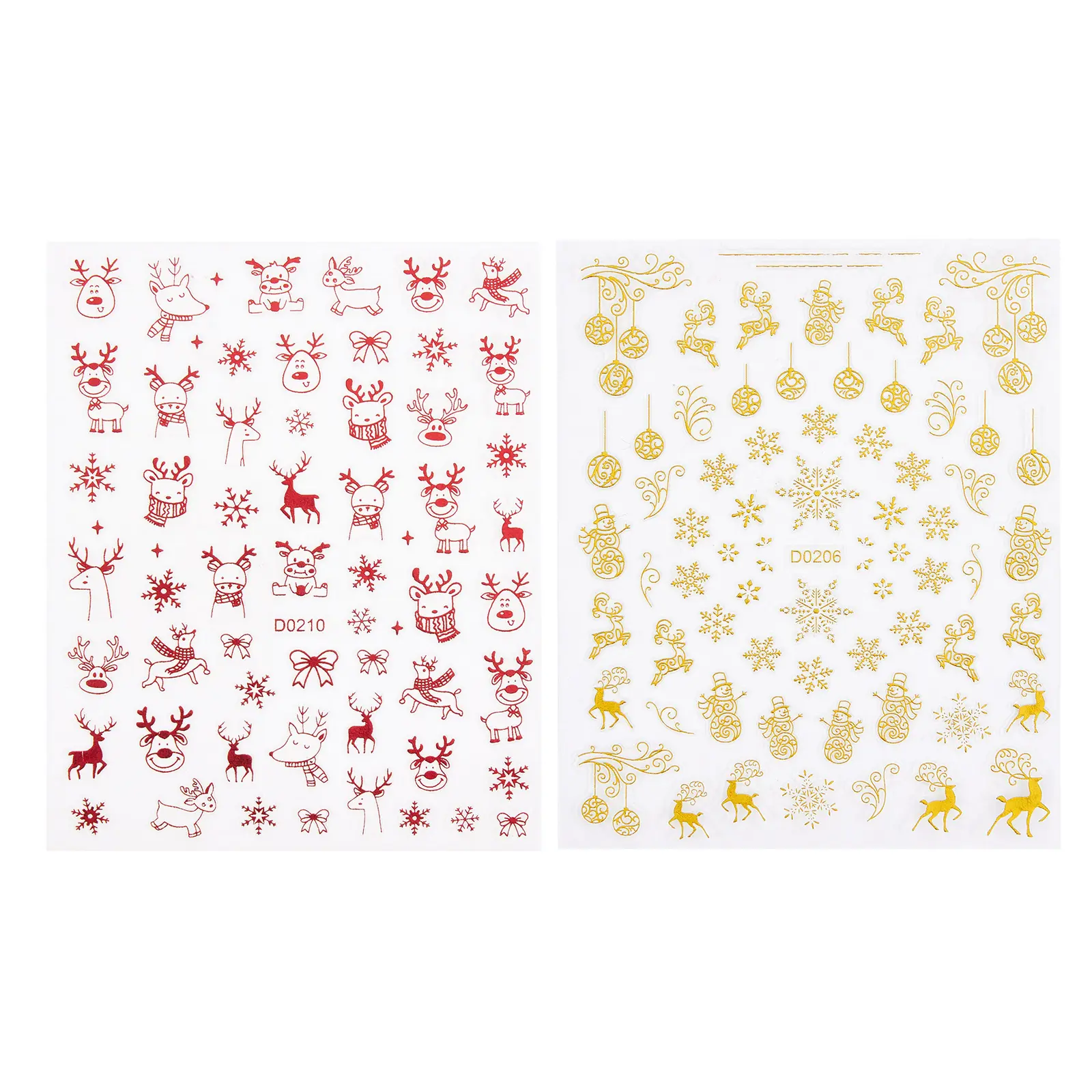 Christmas Nail Stickers Tree Reindeer Snowflake DIY Nail Decals