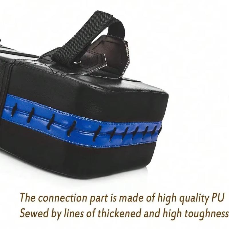Product Introduction of New PU Leather Taekwondo Kick Pad Adjustable Strap Ergonomic Grip Curved Kick Shield Boxing Punching Bag for Fitness Training 17