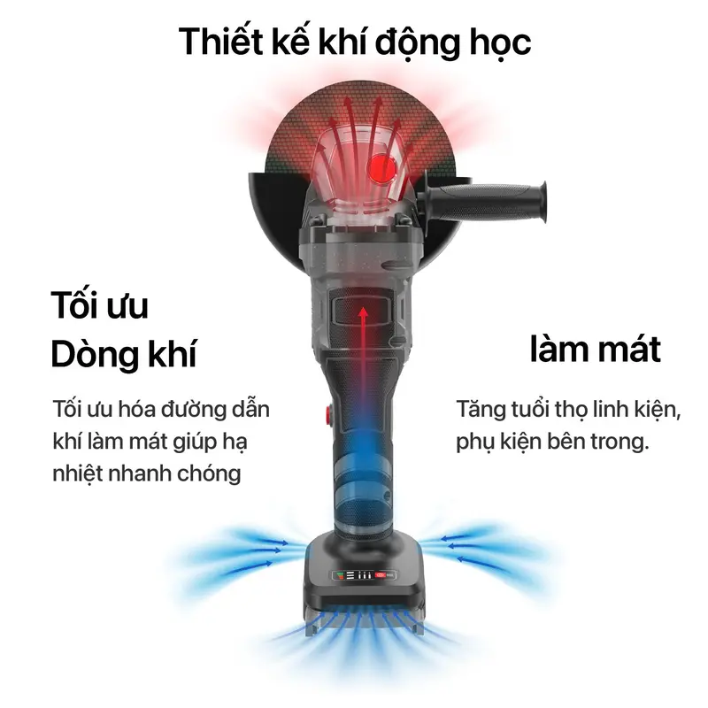 {Tặng 5 đá cắt} Thân máy mài pin Wukong WK100,chống sốc đá,chống khởi động lại. động cơ không chổi than, 3 cấp độ 5