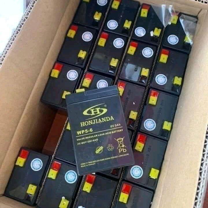 phụ kiện bình 6v honjianda  lắp cho quạt tích điện