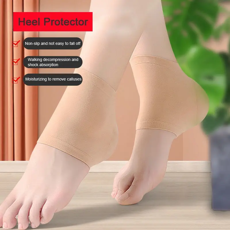 Tất Bảo Vệ Gót Chân, 1 Đôi, Co Giãn, Thoáng Khí, Chống Trượt, Chống Mài Mòn, Ngăn Ngừa Đeo Gót Chân, Chống Nứt Nẻ, Tay Áo Chăm Sóc Đế Chân, Unisex 0