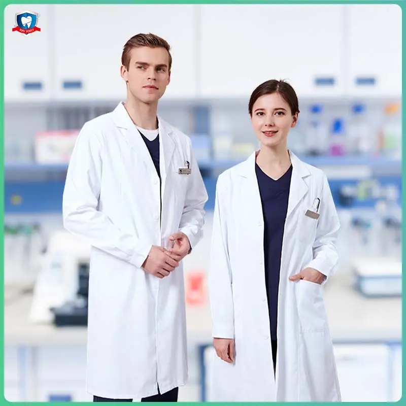 Lab Coat Lab Coat White White Coat lab gown white laboratory gown White Coat Doctor Elastic Menswear Breathable Clothing Elegant Large Natural Pocket School