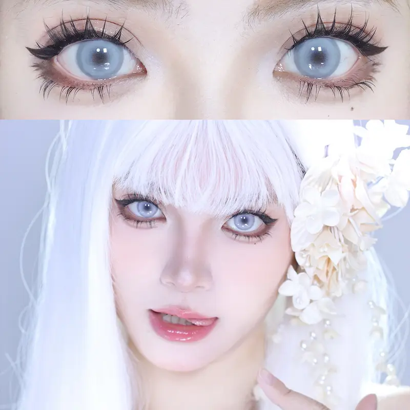 1 Cặp Kính Áp Tròng Màu Cosplay Xanh Lá Xanh Dương Xanh Dương Đỏ Xám Hồng Kính Áp Tròng Đáng Sợ Halloween Kính Áp Tròng Mềm 14.5Mm 5