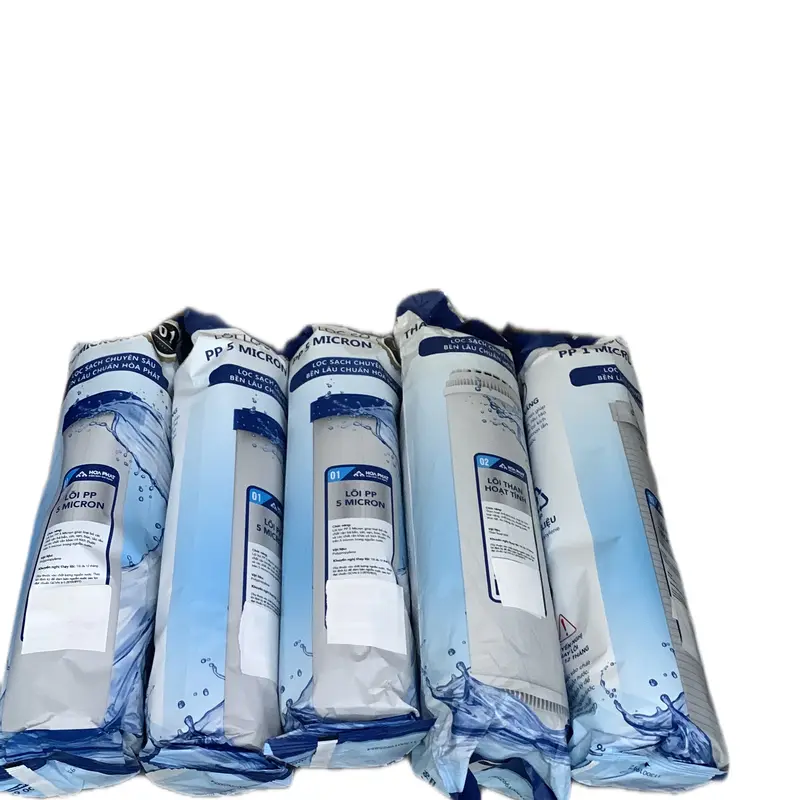 (Tặng tay công mở ) Bộ 5 lõi lọc nước Hoà Phát bao gồm 3 lõi 1 , một lõi 2 than hoạt tính , lõi 3 PP 1 micromet dùng thay thế cho máy lọc nước RO sử dụng cốc lọc 10 inch, chức năng lọc tạp chất rong rêu bùn đất, mùi màu không tốt trong nước 7