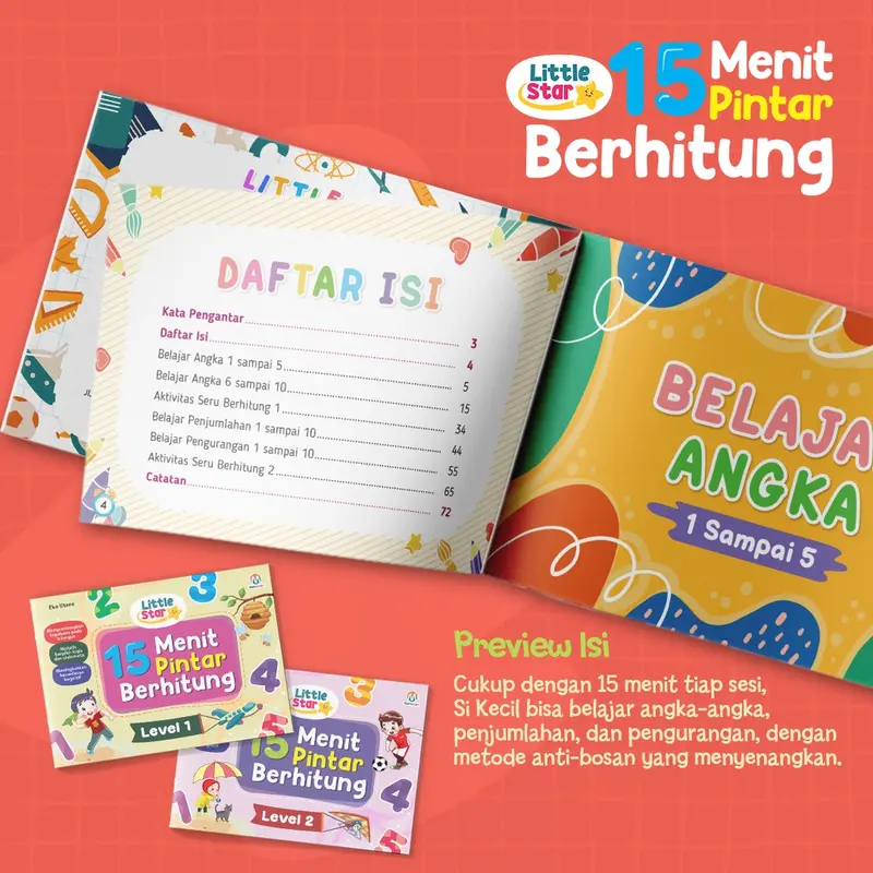 Buku Belajar Berhitung - Little Star 15 menit Pintar Berhitung (Usia 3+) Ziyad Books 1