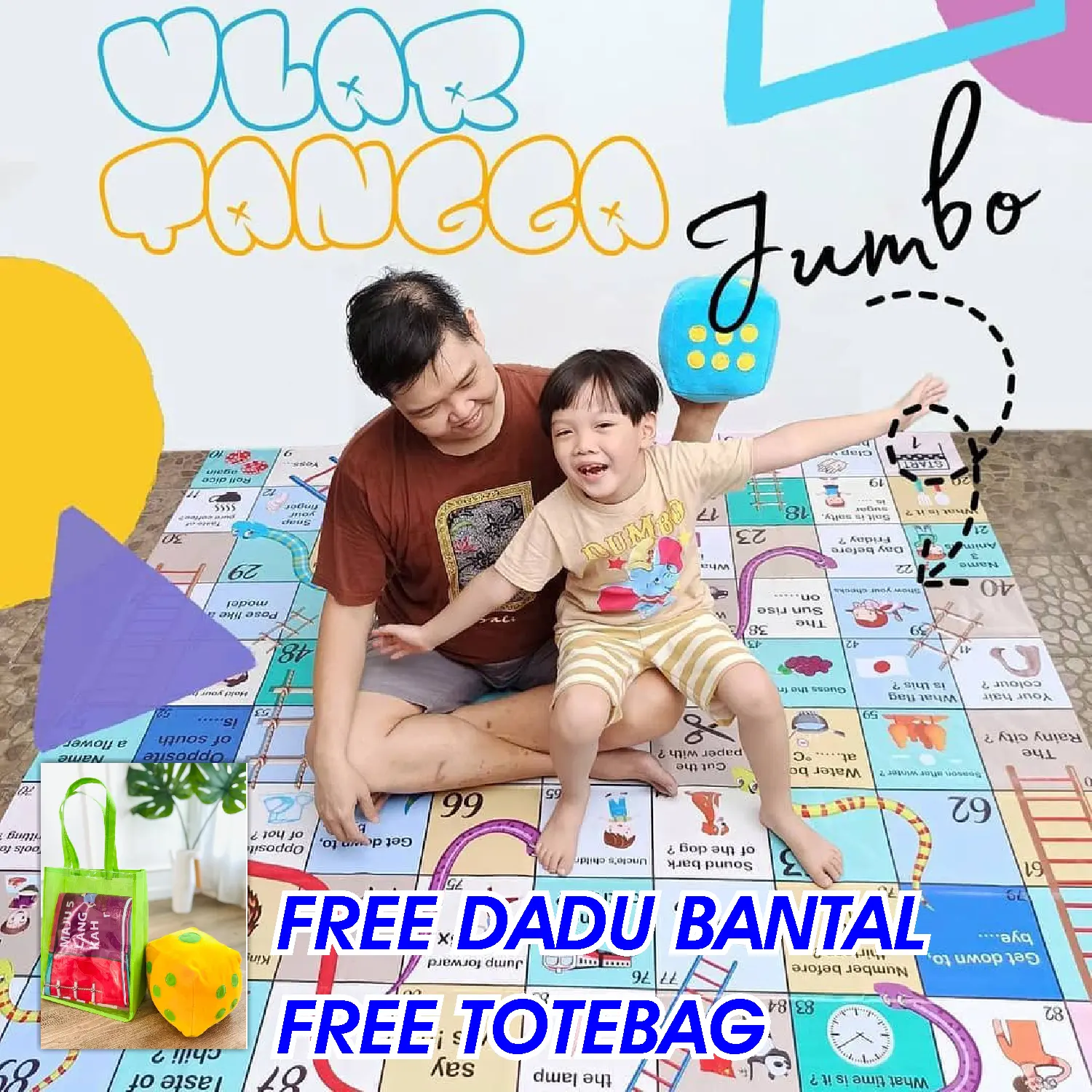 Mainan Anak Edukasi Ular Tangga Jumbo kado permainan