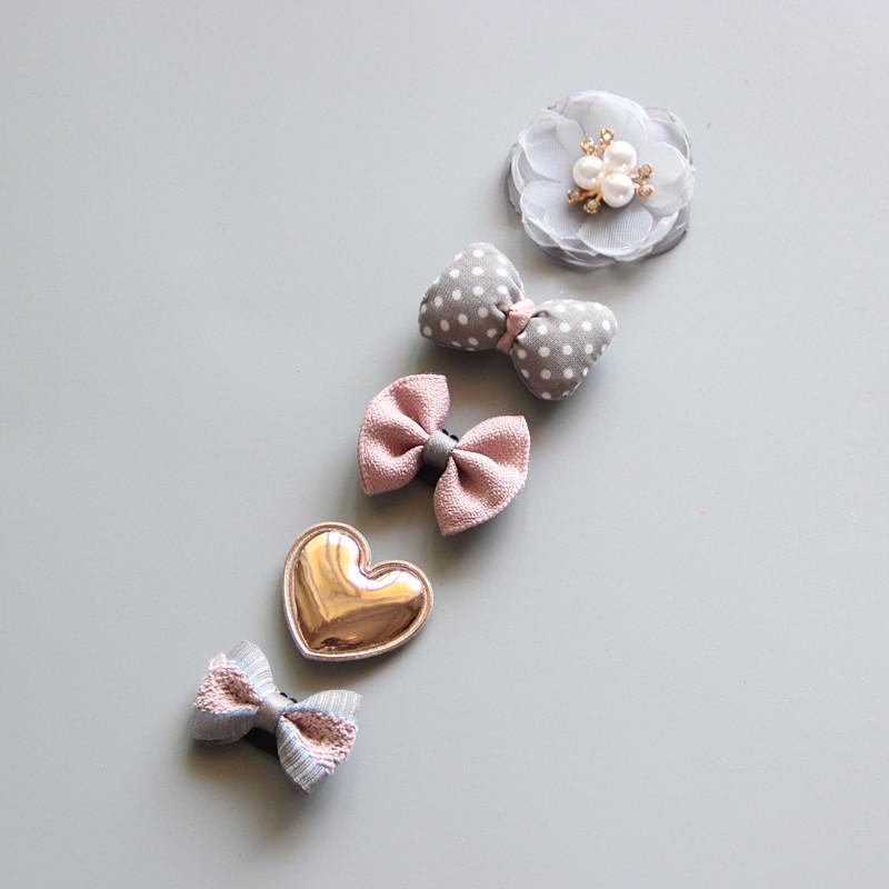 Product Introduction of Korean hand-made baby hairpin edge clip Baby hair clip Children's headdress hairpin Princess hairpin five-piece set 6
