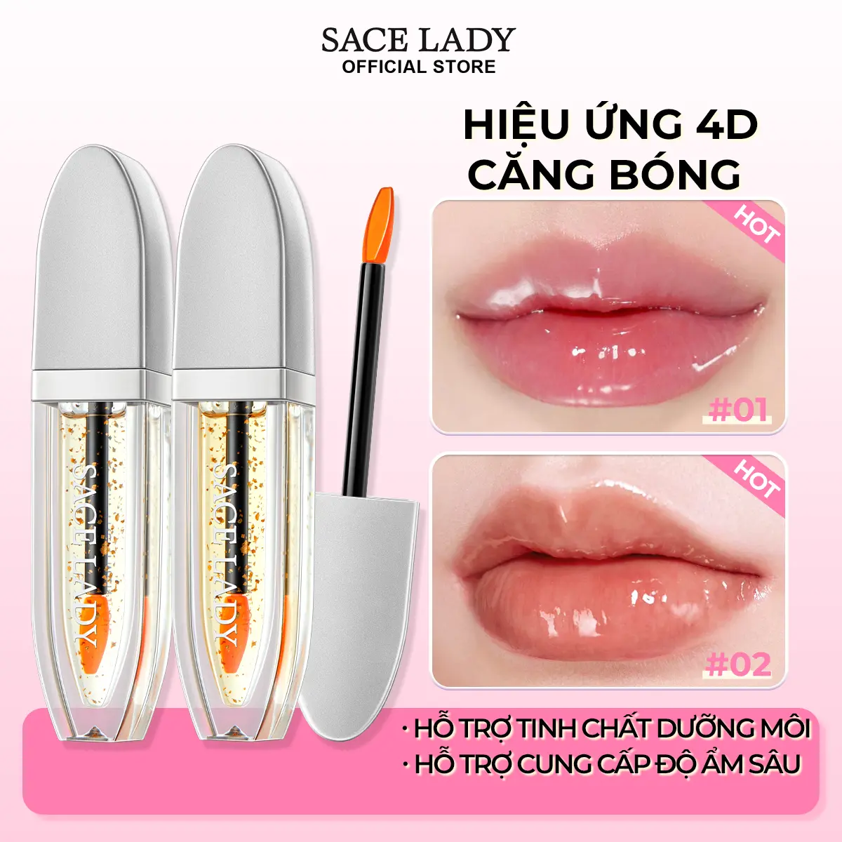 [COD] Son dưỡng đổi màu SACE LADY Son môi dưỡng ẩm và không dính 3.3g