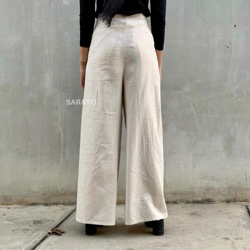 SARATO - Gia Wrap Pants Linen Premium / Celana Lilit Kulot 3