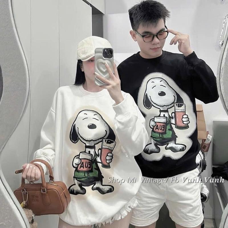 Áo nỉ sweater in hình thú cưng xinh xắn năng động Samin Adela Cổ Tròn 1