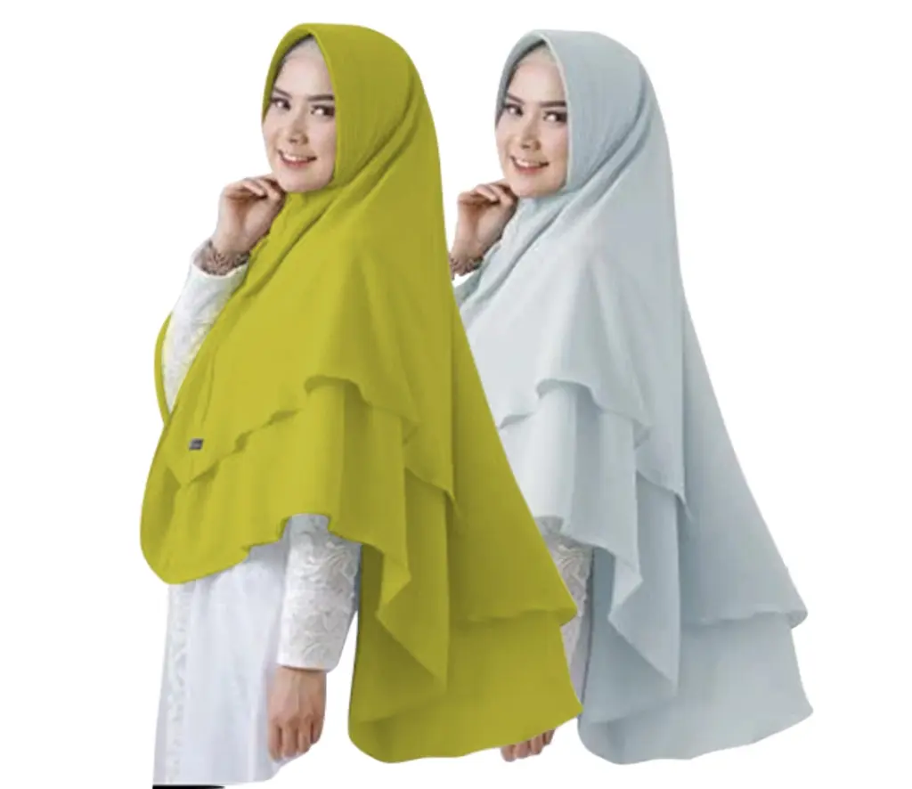 Hijab khimar syar'i jumbo 2 layer ceruty babyDoll Muslim Syari Kerudung Instan Ceruti Doll Wanita
