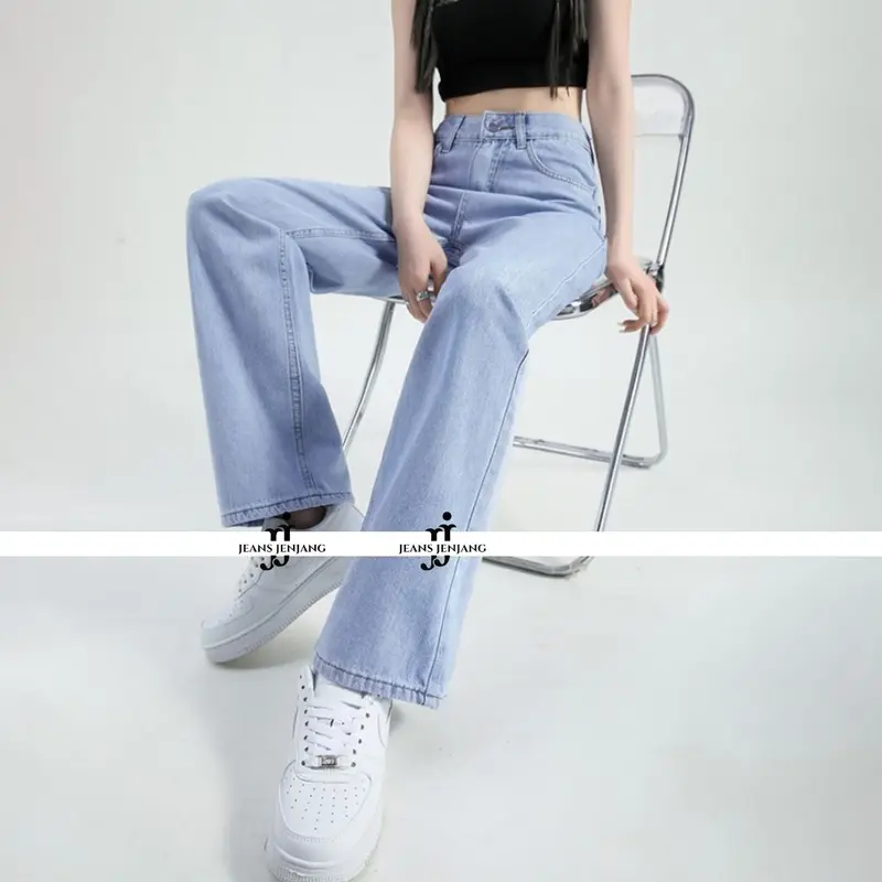J&S Jeans Celana Highwaist kulot jeans wanita loose hangover Panjang Cewek 0